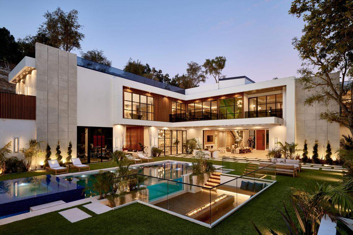 The main home spans 14,000 square feet.