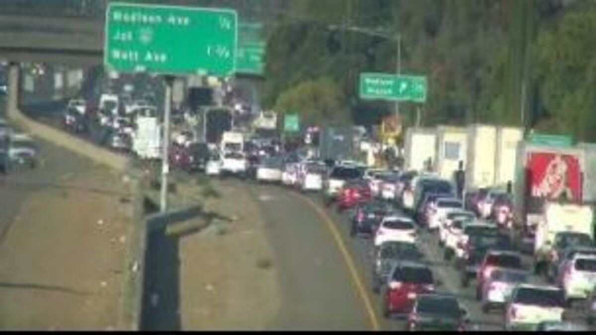 Traffic is delayed Monday morning on westbound Interstate 80 at Madison Avenue due to a multi-vehicle crash, California Highway Patrol officials said.