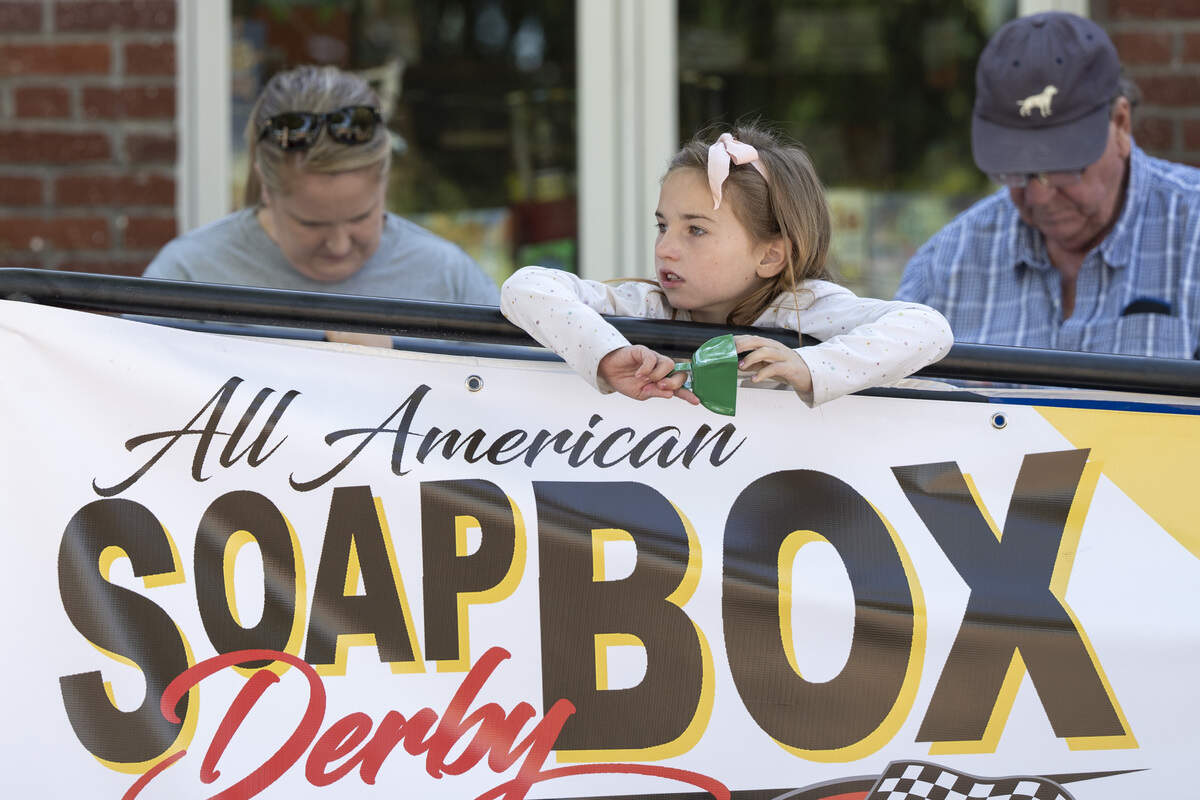 Fans watch racers compete in the Folsom Historic District’s All-American Soap Box Derby in Folsom on Sunday, Oct. 5, 2025.