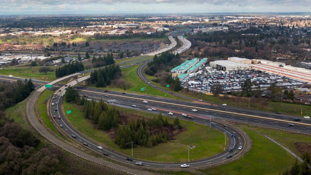 Cars drive on the Interstate 80/Highway 65 interchange in Roseville on Sunday, Jan, 26, 2020. Placer County leaders are proposing a transportation tax on the ballot for projects to improve commute times, and the interchange would be upgraded if it passes.