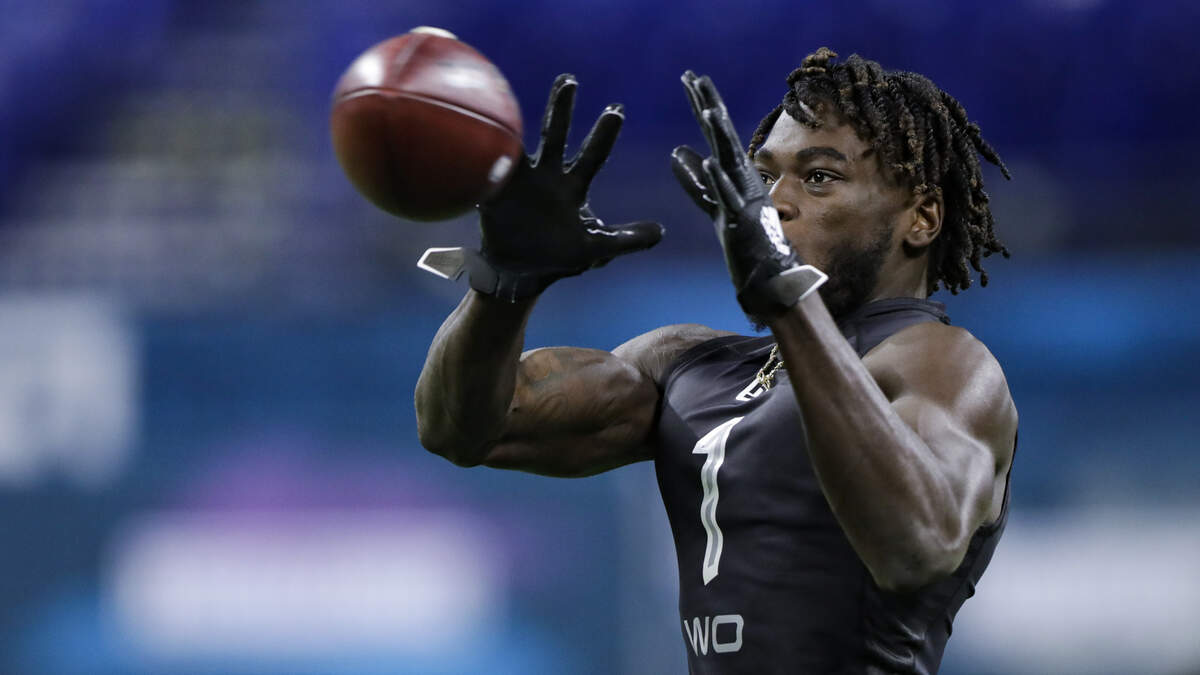 Arizona State wide receiver Brandon Aiyuk runs a drill at the NFL football scouting combine last week.