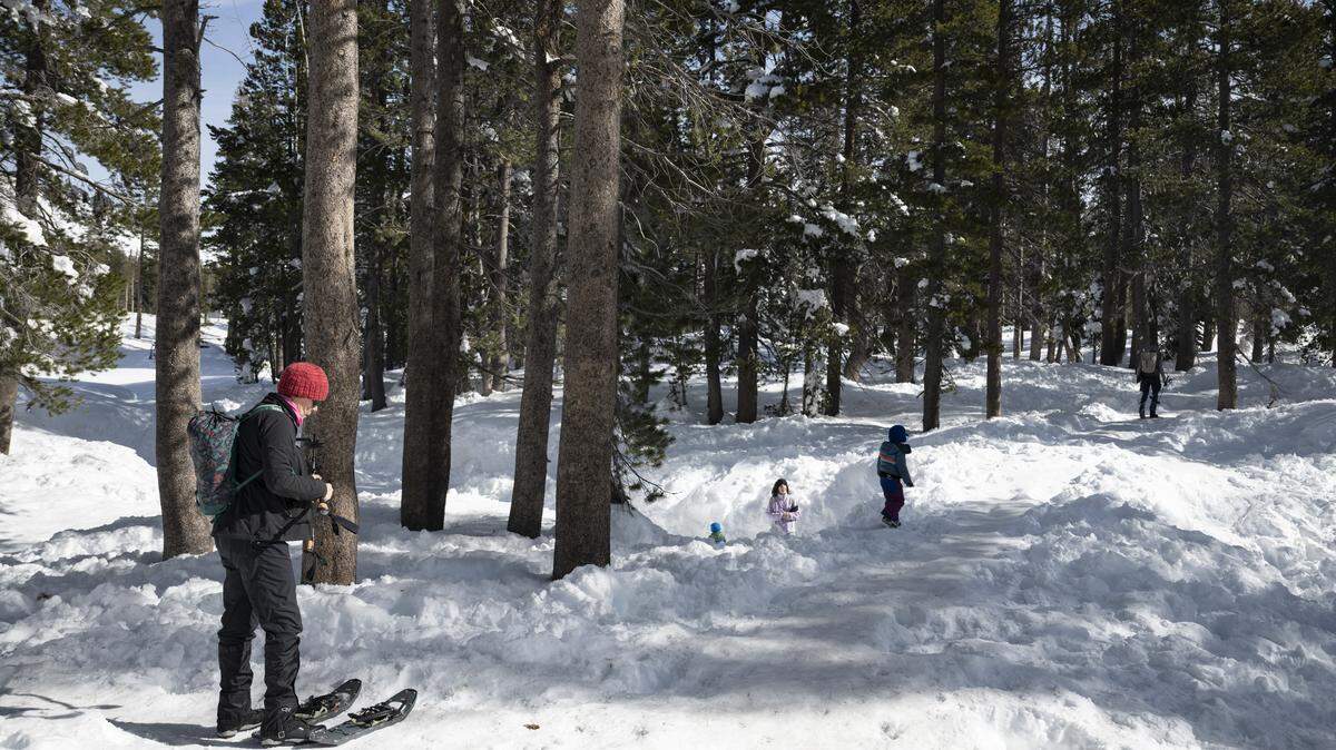 Outdoors people recreate at the Donner Summit SNO-Park near Truckee on Monday, Feb. 23, 2026.