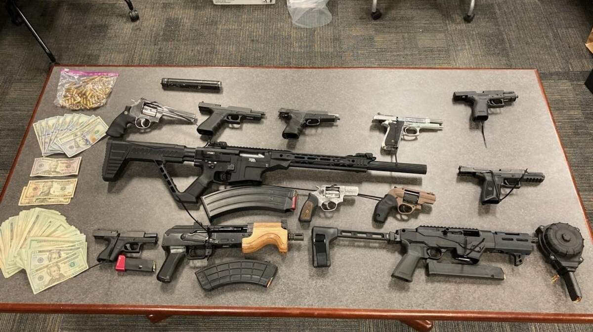 A dozen guns were seized by Sacramento County sheriff’s deputies responding to a domestic violence call early Sunday morning, Nov. 14, 2021, near Citrus Heights