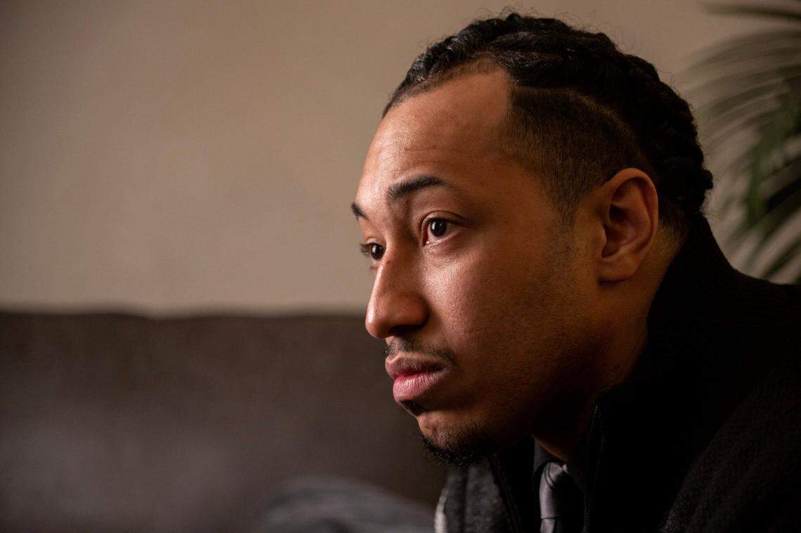 Harvest Davidson, 27, talks at his mom’s home in Sacramento on Dec. 20, about his experience awaiting trial for seven years in El Dorado County jail.