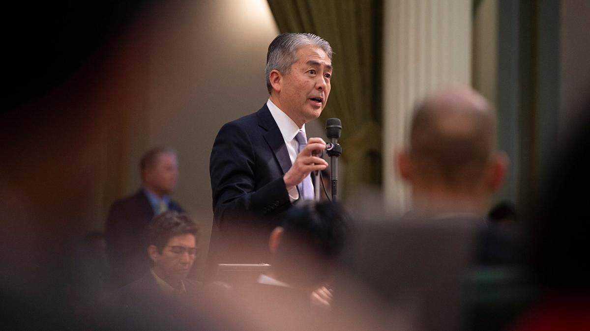 Assemblyman Al Muratsuchi, D-Torrance, speaks on the Assembly floor in 2020. Muratsuchi said legislative leaders intend to advance bond measures that would ask voters for billions of dollars for school facilities and climate change initiatives.