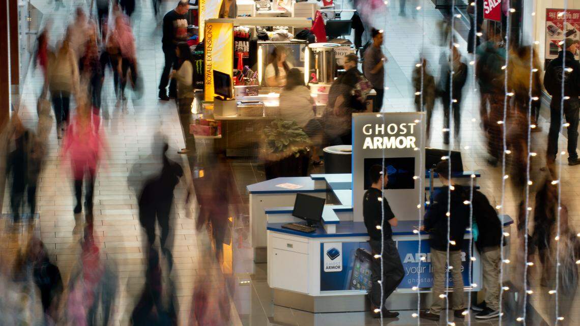 Shoppers walk the aisles at the Westfield Galleria shopping mall in Roseville in 2012.