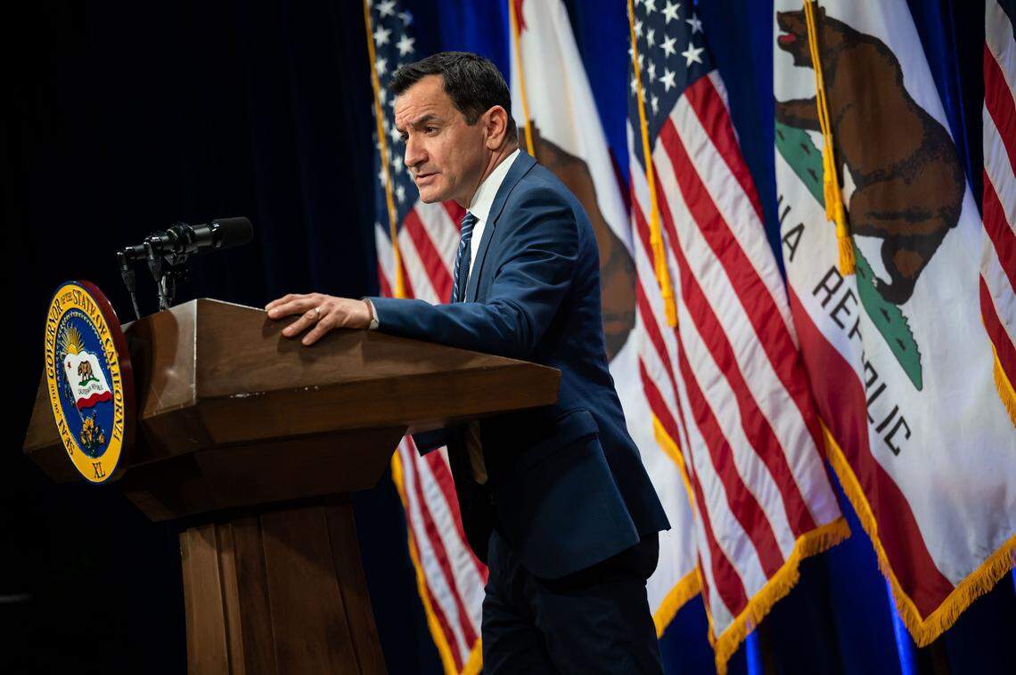 State Assembly Speaker Anthony Rendon, D-Lakewood, speaks at Gov. Gavin Newsom 2022 State of the State Address at the California Natural Resources Agency Auditorium in March.