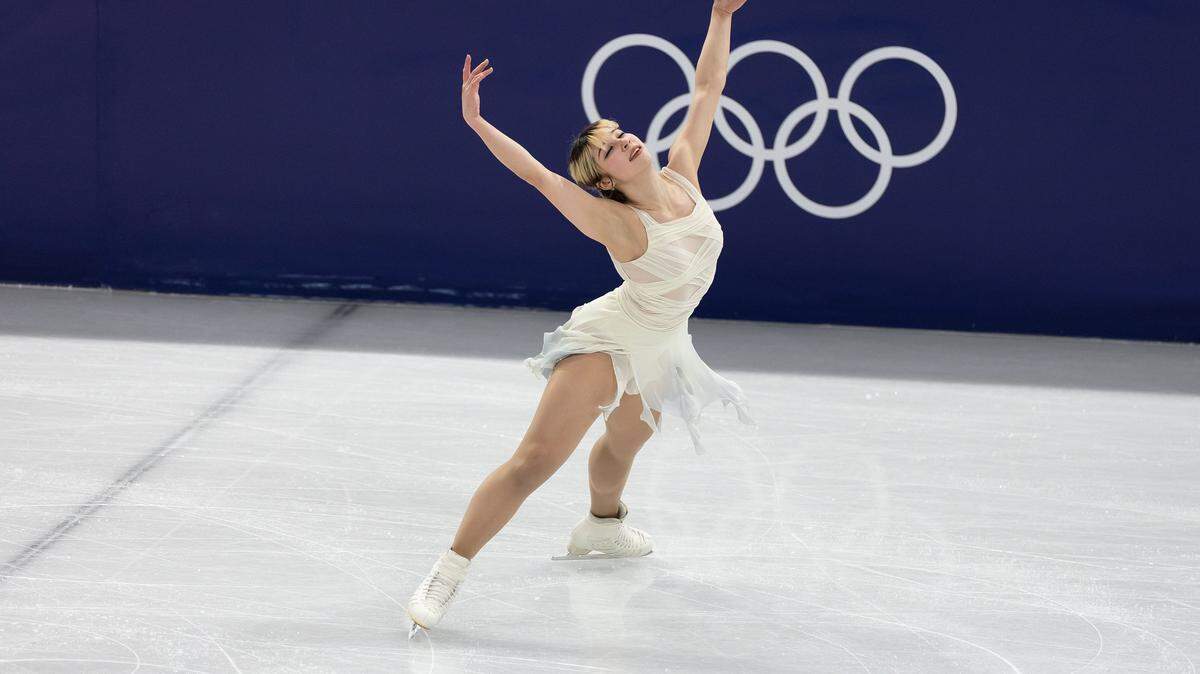 Alysa Liu of Team United States competes during the Women's Single Skating - Short Program on day 11 of the Milano Cortina 2026 Winter Olympic games at Milano Ice Skating Arena on Tuesday, Feb. 17, 2026, in Milan, Italy. (Andreas Rentz/Getty Images/TNS)