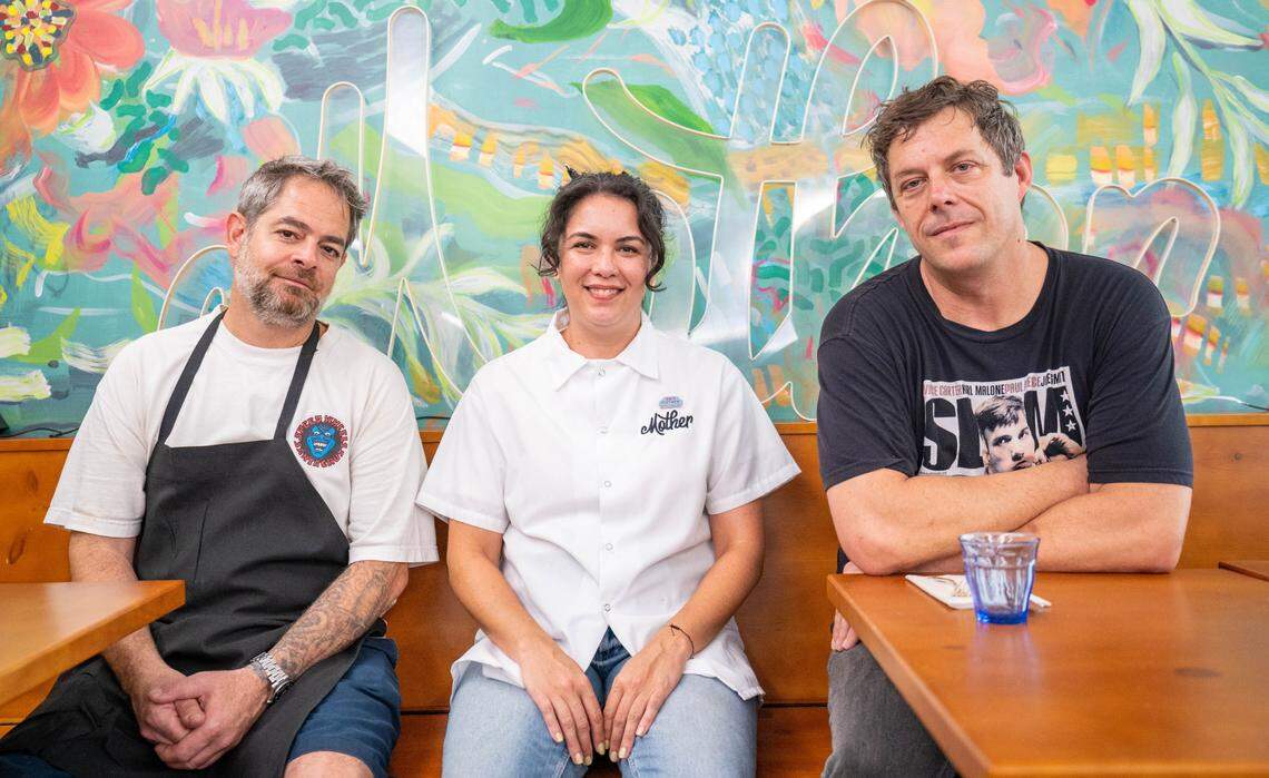 Mother owners, left to right, chef Robb Venditti, Lisa Thiemann and chef Mike Thiemann have officially reopened their restaurant at 2319 K St., Suite B, Tuesday, Sept. 12, 2023.
