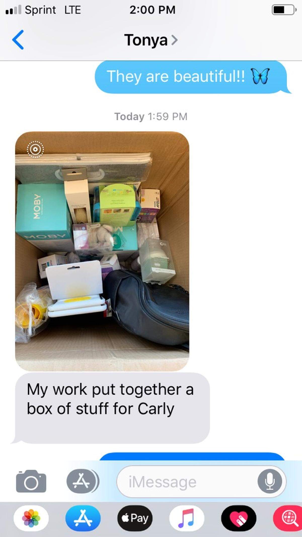 A local mother sent Stephanie Byers a box of baby products for her cousin and new mother Carly Byers, who had a ‘surprise’ baby at 3 a.m. on July 8 at Sutter Medical Center in Sacramento. Carly didn’t know she was pregnant. 