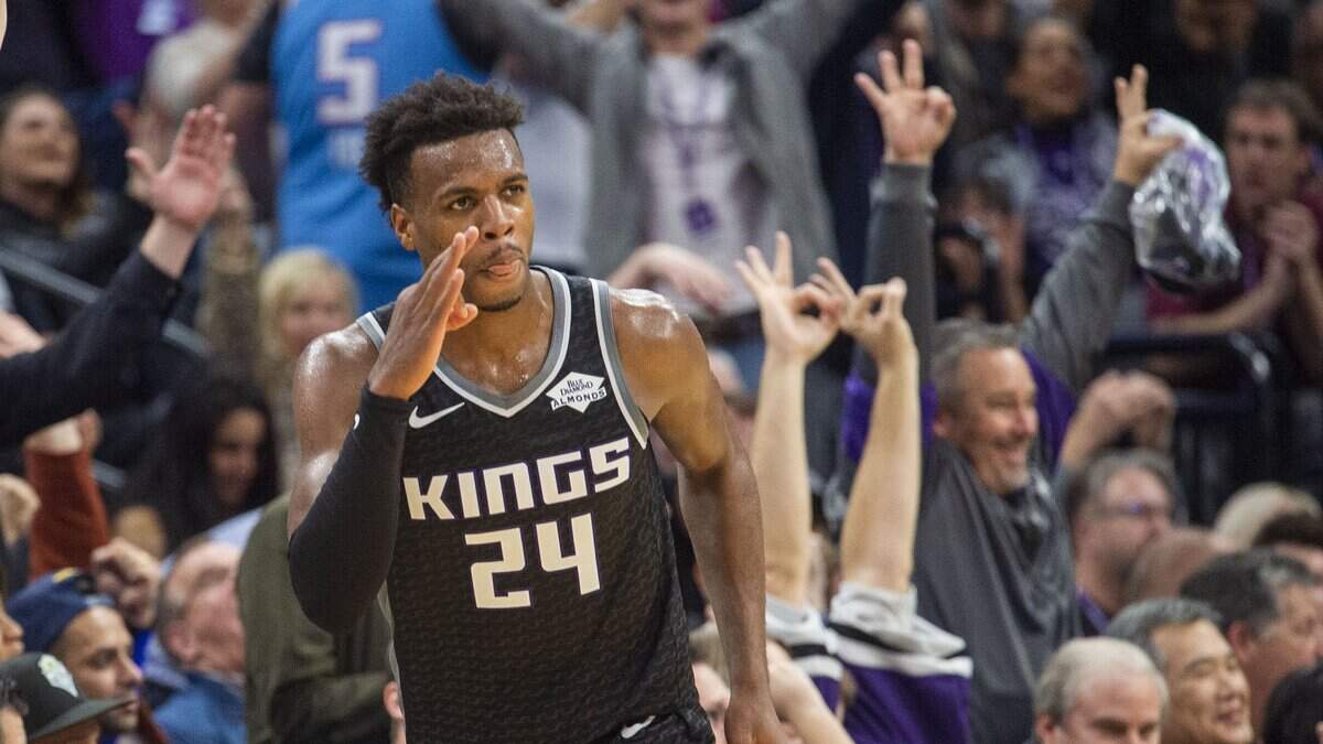 Kings guard Buddy Hield has made 134 3-pointers this season. He’s on pace to easily break the single-season franchise record.
