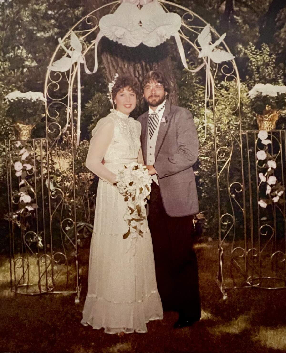 Lynn Mosher and Robert Mosher Jr. at their wedding on May 22, 1982.