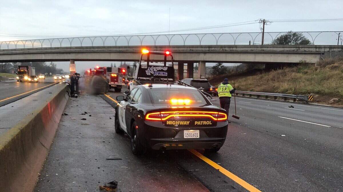A spinout on westbound Interstate 80 at Penryn Road on Dec. 21, 2018, temporarily blocked a lane of traffic and caused major delays.