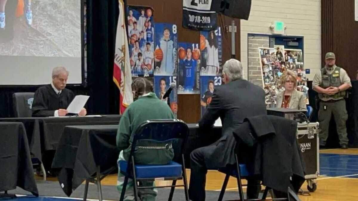 A Yuba Superior Court hearing was held in the Wheatland High School gym for Clara Ann Delong, who was sentenced to four years in prison for the death of Ken Glass. He was riding a Harley Davidson motorcycle on Sept. 12 when Delong’s Chevrolet Silverado pickup crashed into him on Spenceville Road in Wheatland.