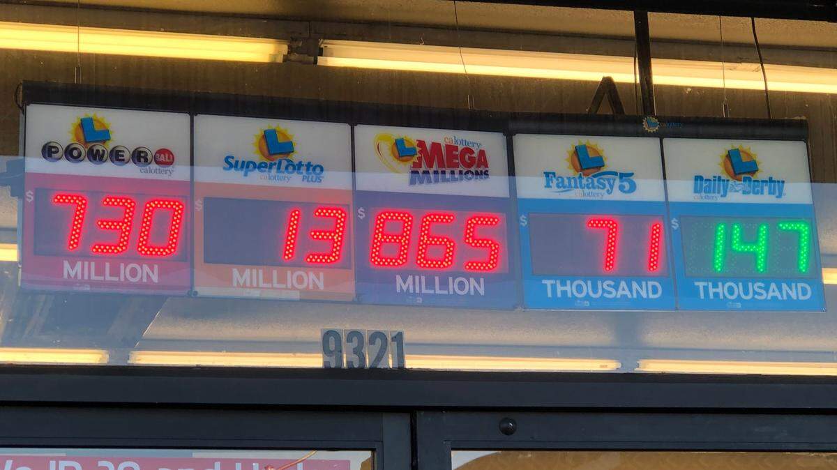 Jackpots for various California Lottery games are displayed outside of a Quik Stop store Tuesday, Jan. 19, 2021, in Stockton. The deadline has passed for claiming the $26 million California Lottery prize after a Norwalk woman said she accidentally sent the ticket through the laundry.