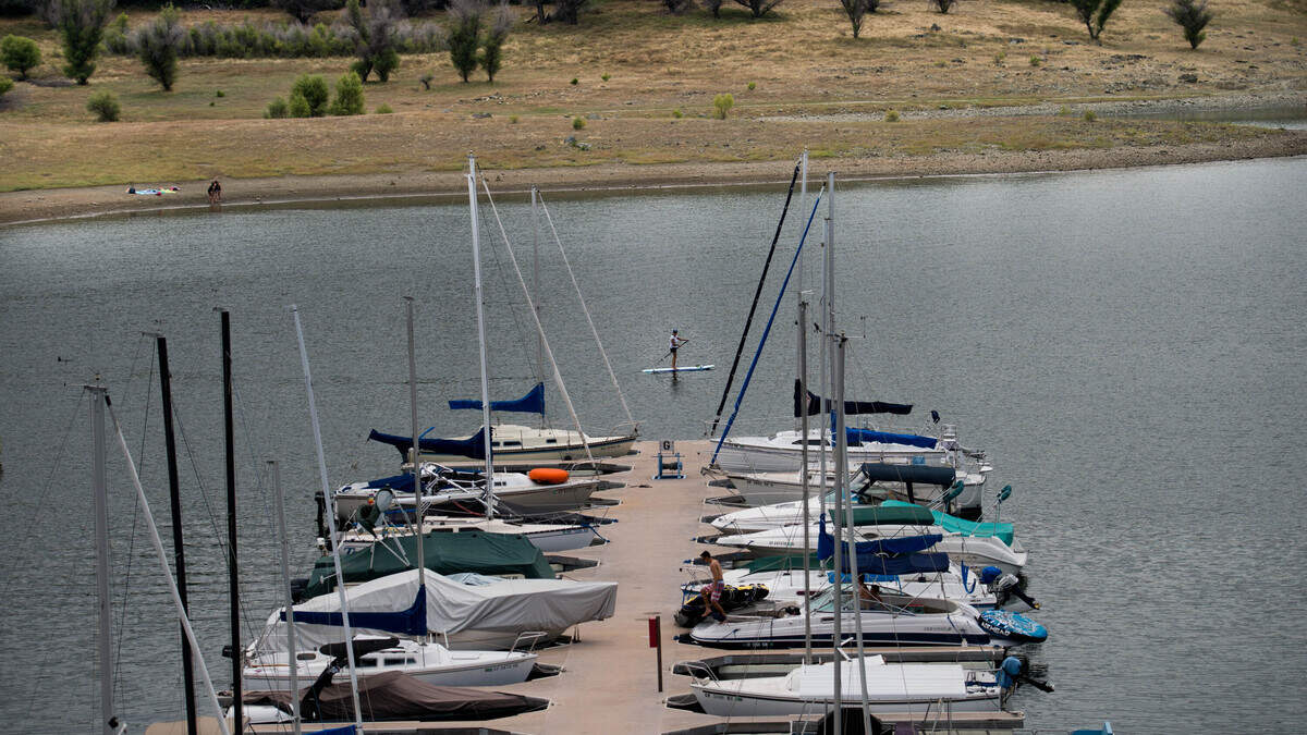 Boats in 2015 at the Brown Ravine Recreation Area in Folsom. Folsom Lake’s end of December water level target is expected to be missed, bringing forth concerns if a dry year would follow.