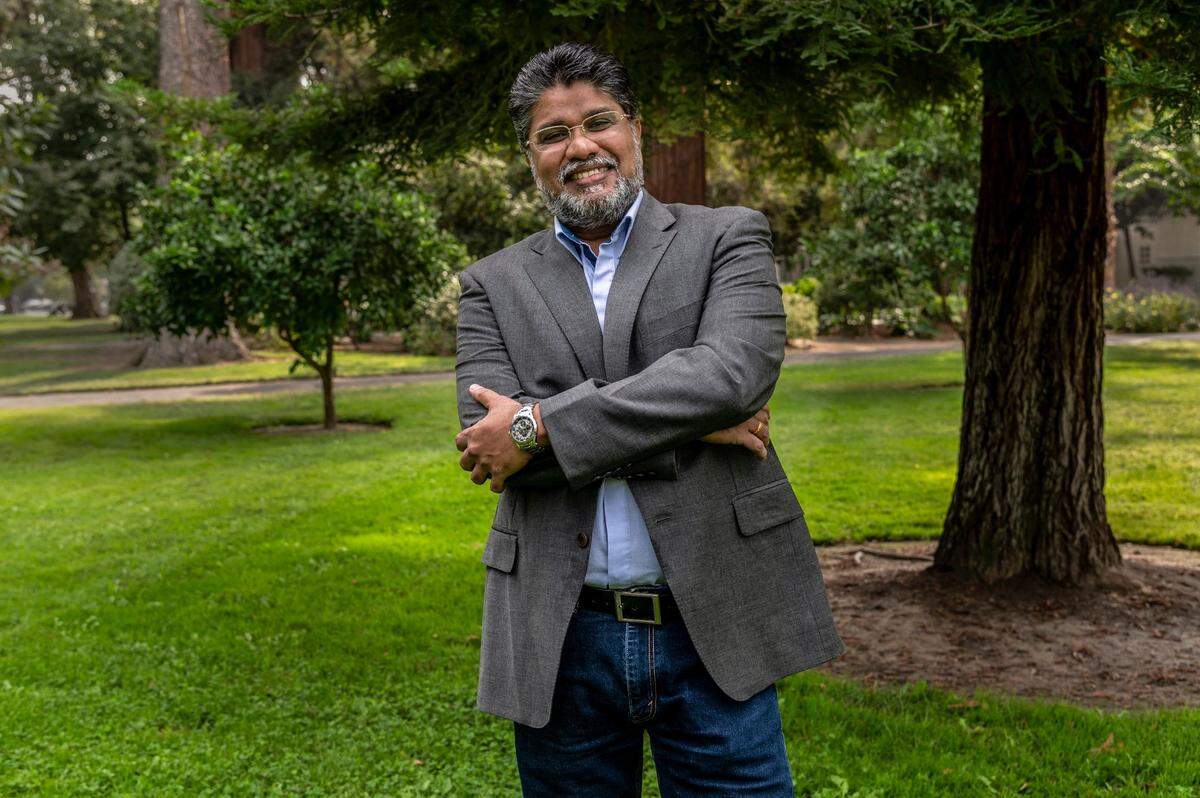 Balan Krishnan, who works at Sacramento International Airport, says immigrants like himself need more assistance to get businesses off the ground. “Somebody needs to brighten up my future,” he said. Krishnan stands for a portrait at Capitol Park in Sacramento on Friday, Oct. 9, 2020.