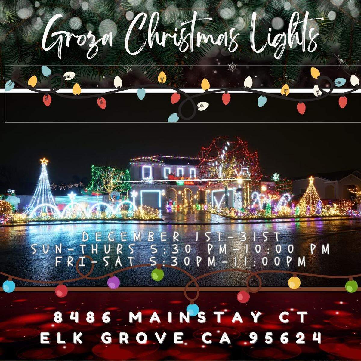 The Sacramento Bee’s holiday light guide includes 8486 Mainstay Court in Elk Grove.