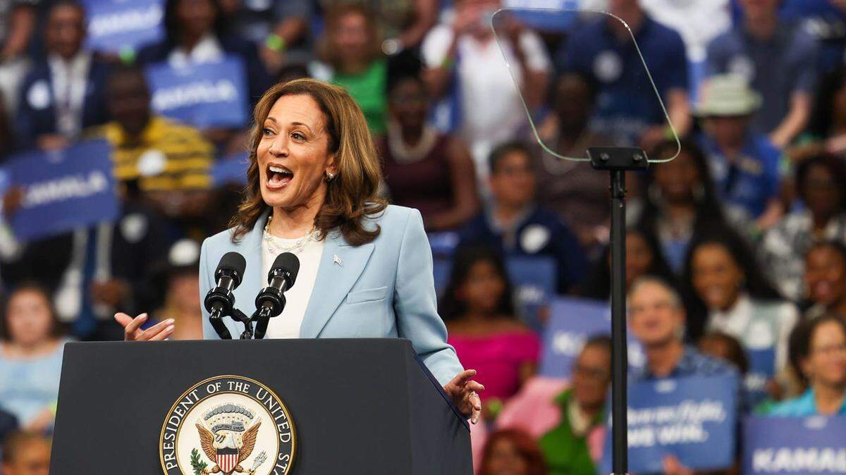 Vice President Kamala Harris, shown speaking in Atlanta, may face challenges once her honeymoon period is over.