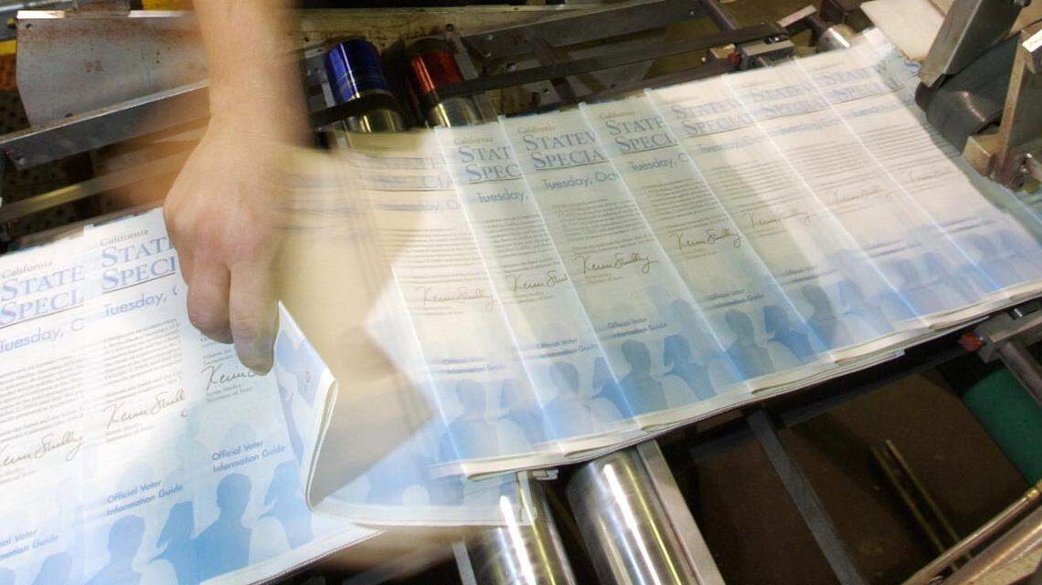 A guide rolls off the press at California Office of State Publishing in 2003. Three state employees at the publishing office found cards with racial slurs at their desks when they arrived to work on Friday, Nov. 6.