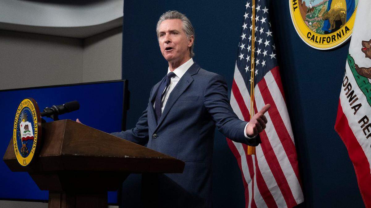 Gov. Gavin Newsom responds to a question from the media about homelessness after presenting his proposed May revision to the state budget on Wednesday, May 14, 2025, in the Capitol Swing Space. “I’m not trying to point fingers, but my gosh this state has never done more in its history. I’m not interested in funding failure anymore,” he said. “People are dying out there.”