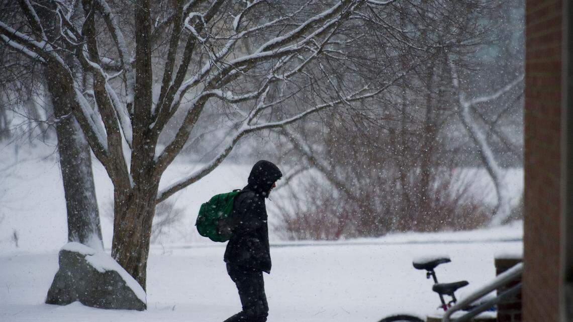 The sign had been placed in a dorm room window at the University of Massachusetts in Amherst, Mass.