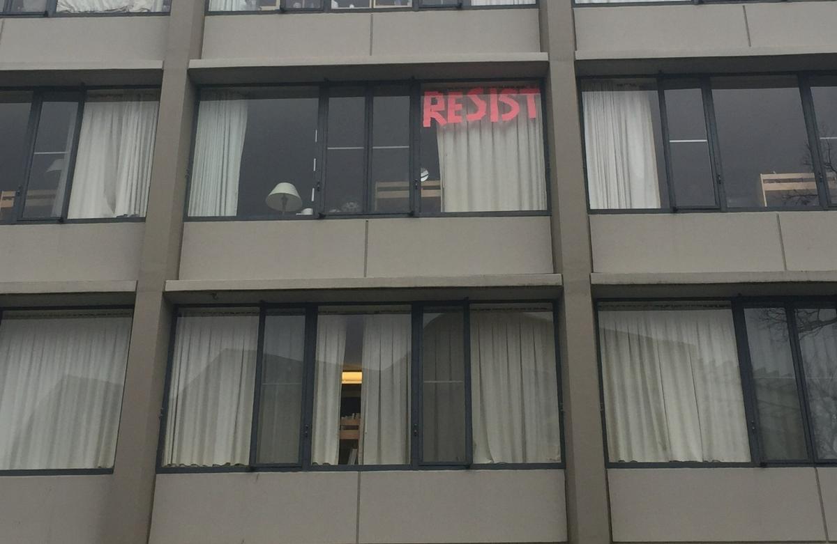 The author’s freshman dorm room window.