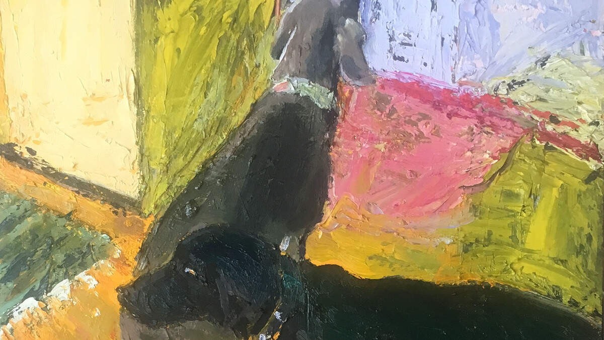 Robin Leddy Giustina’s Bonnard-like oil painting, “Inga and Sally.”