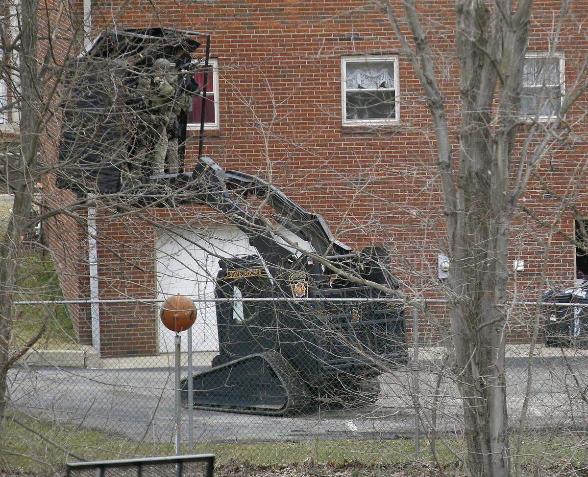 Law enforcement officers maneuver a vehicle named the Rook during police activity by Pennsylvania State Police in 2015. On Tuesday, the Sacramento City Council voted to authorize the purchase of a similar vehicle by the Police Department using federal grant funds.