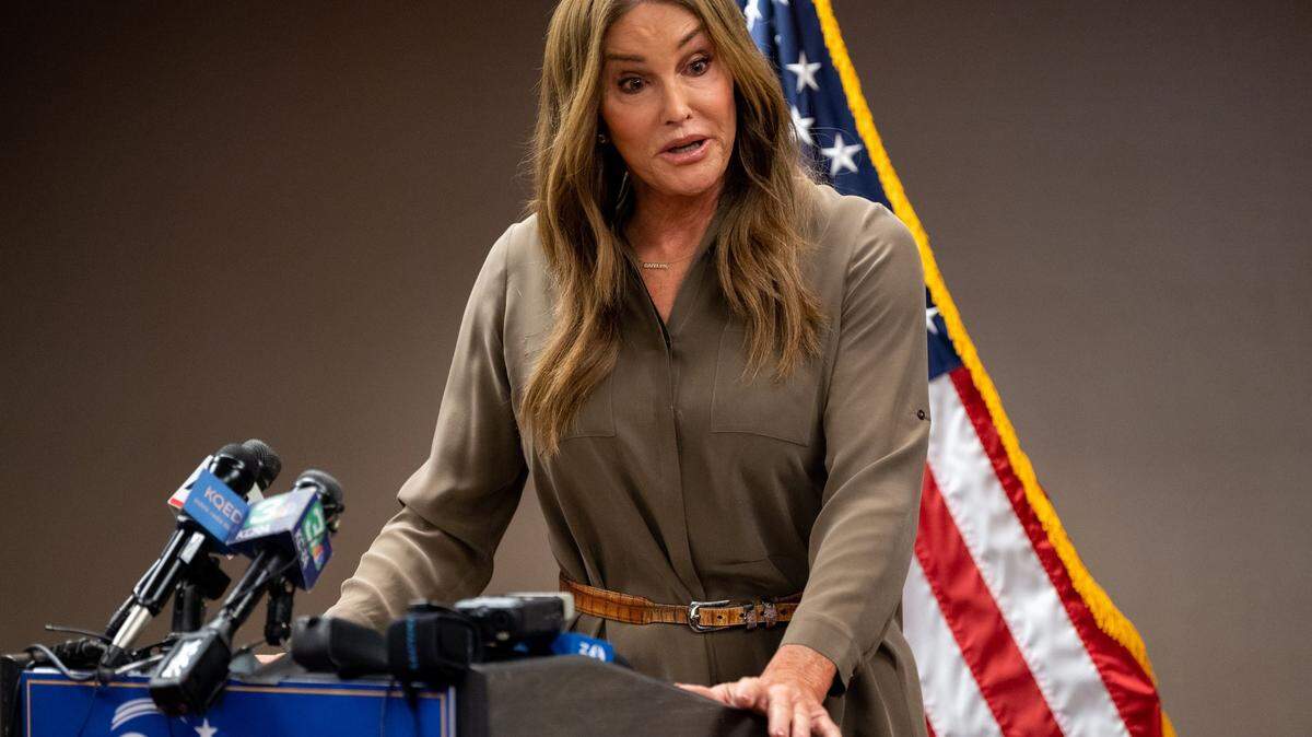 Celebrity gubernatorial candidate Caitlyn Jenner, running in California’s recall election, holds a press conference in Sacramento on July 9, 2021, about intervening in Gov. Gavin Newsom’s lawsuit against Secretary of State Shirley N. Weber. During the 15-minute event, Jenner asserted she was a serious candidate despite low support in a May poll. “I don’t go into a race thinking I’m going to lose. I didn’t go into the Olympic games thinking that I was going to lose that race. I go in to win,” she said.