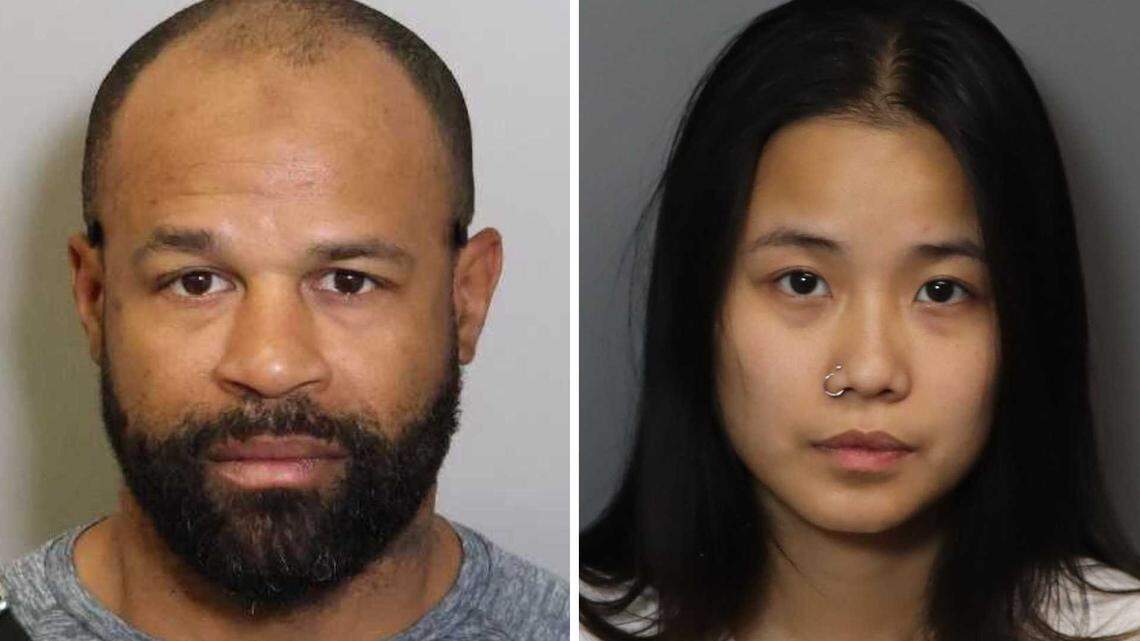 Roderick Randall, left, and Thao Kim Tran appear in an undated photo released by the Elk Grove Police Department. Tran was arrested Tuesday on suspicion of being an accessory to a crime and assault with a deadly weapon in connection with the nightclub shooting that killed one person and injured three others. Randall remains at large, police said.