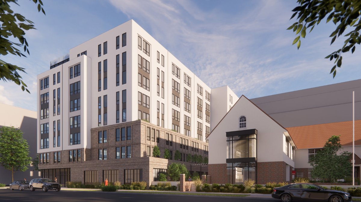 Sacramento architectural firm Vrilakas Groen has submitted an application to build an eight-story apartment building with 102 units at the corner of 16th and N streets in midtown Sacramento, adjacent to the historic former Thomas Jefferson Elementary School building.