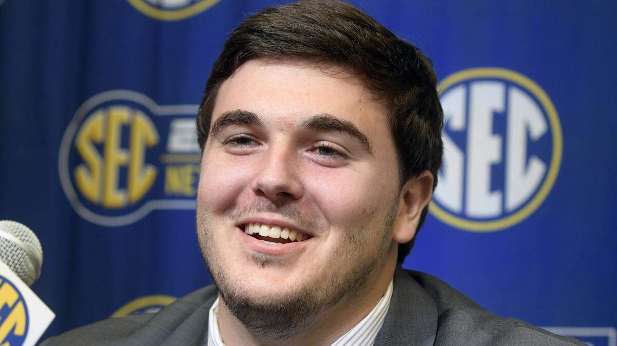 Vanderbilt offensive tackle Justin Skule, seen at SEC media day in July 2018, was a sixth-round pick by the 49ers in the NFL draft Saturday.
