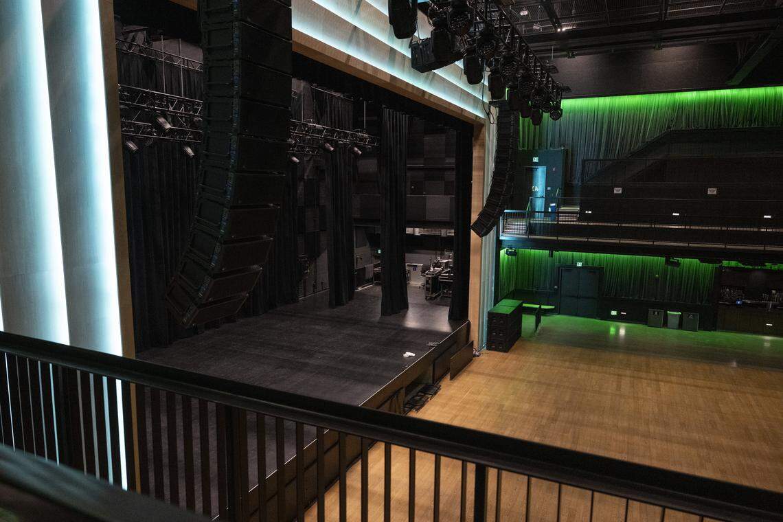 The view from the VIP section, now dubbed Studio 24, at Channel 24 in Sacramento on Tuesday, April 21, 2026.