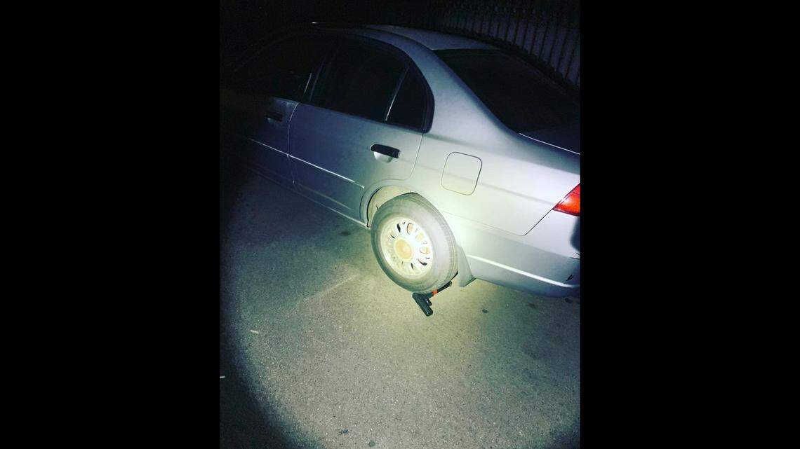 A man who tossed a gun while fleeing police was arrested when he returned to look for it, California authorities said. 