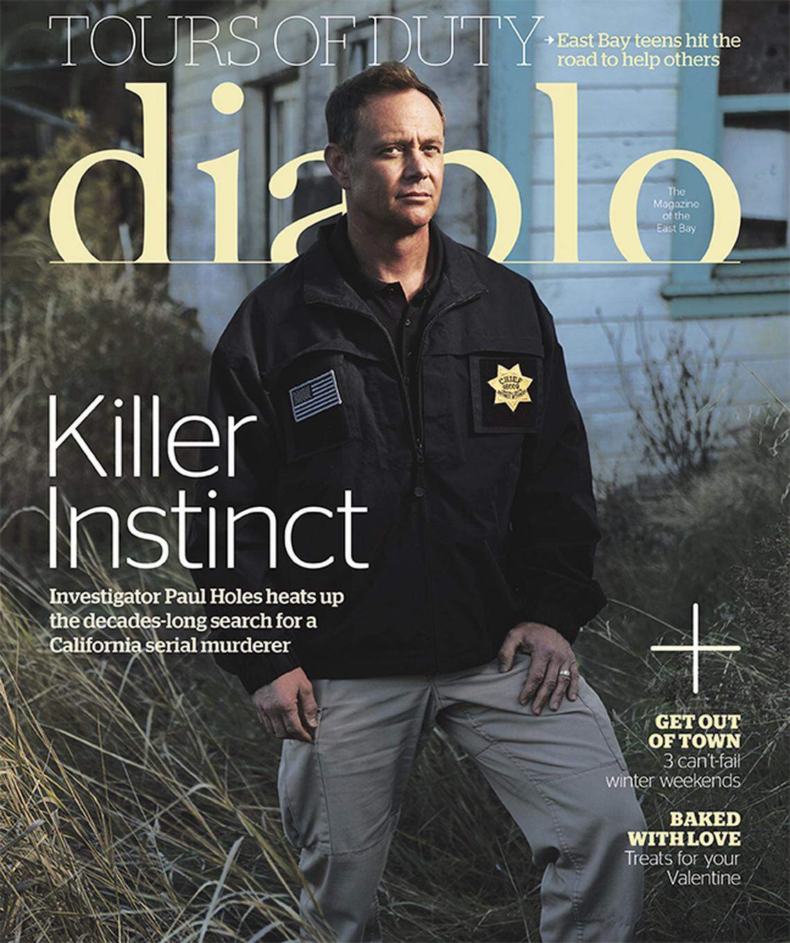 A dramatically lit photograph of investigator Paul Holes appears on the February cover of Diablo Magazine, a monthly East Bay magazine.