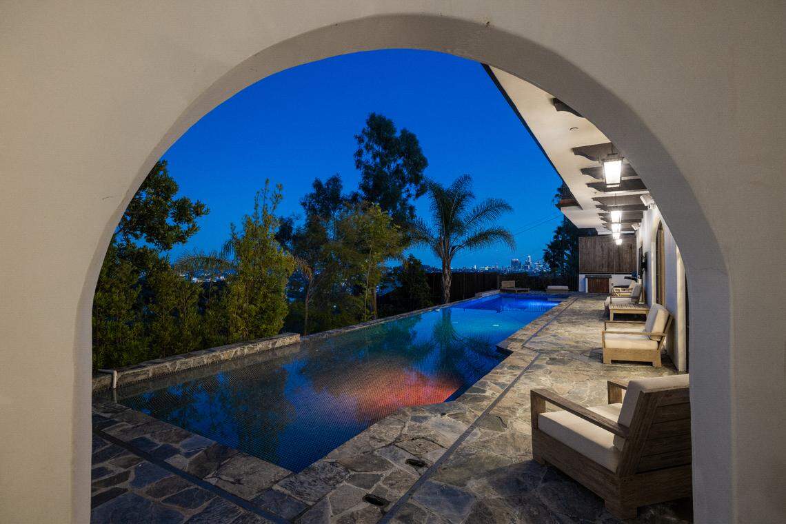 124 Bonvue Drive in Los Angeles has a pool with a view.