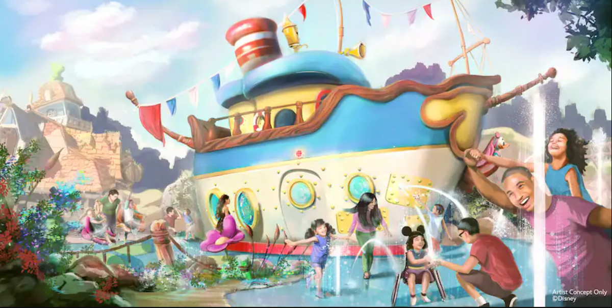 Rendering shows the newly reimagined Mickey’s Toowntown at Disneyland.