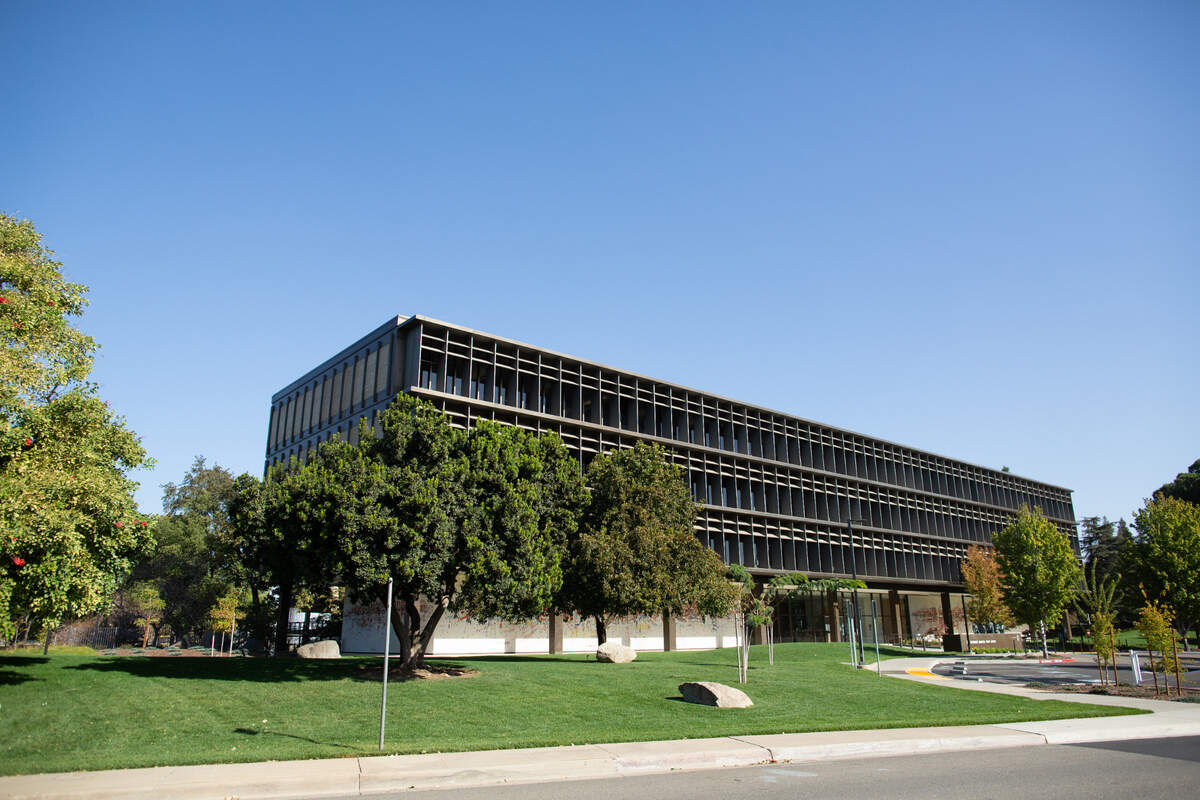 Sacramento-based firm Dreyfuss + Blackford Architecture designed the SMUD headquarters building and asked Thiebaud to create a mural.