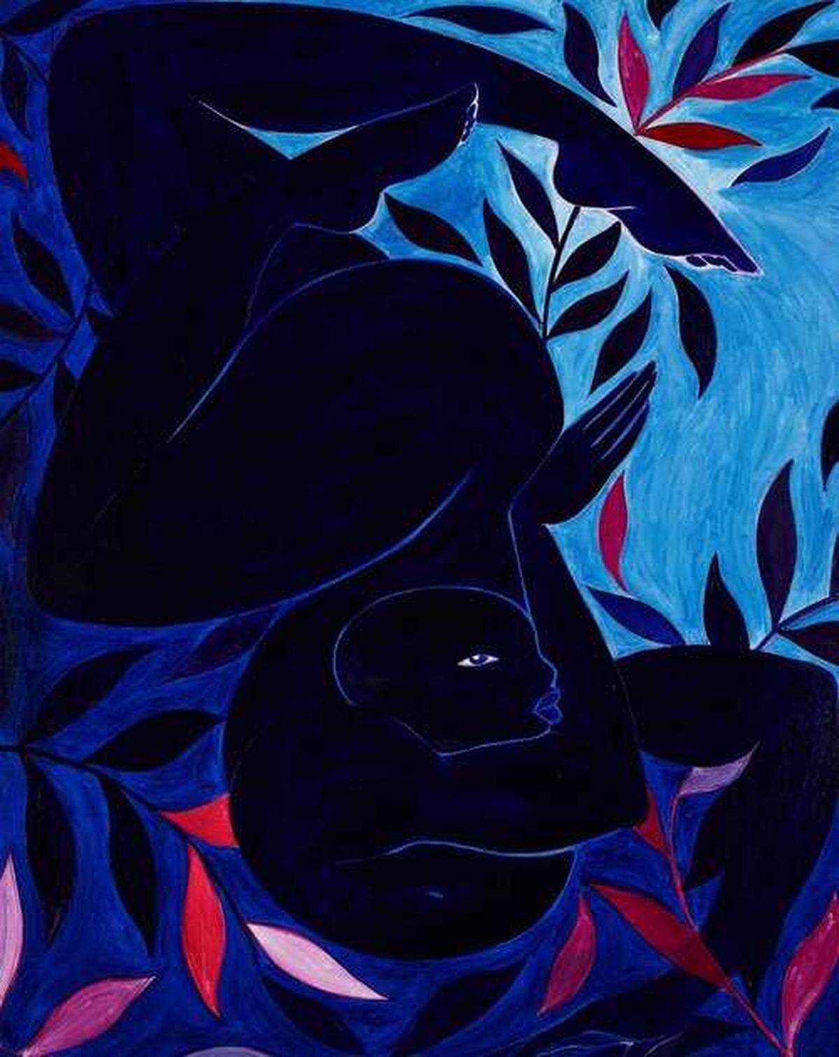 “Blue Dancer,” a 68-inch by 54-inch oil on canvas by Tunji Adeniyi-Jones in 2017, is on display as part of the “Young, Gifted and Black” exhibition at the Jan Shrem and Maria Manetti Shrem Museum of Art. The exhibit closes its run at the UC Davis museum on Dec. 19, 2022.