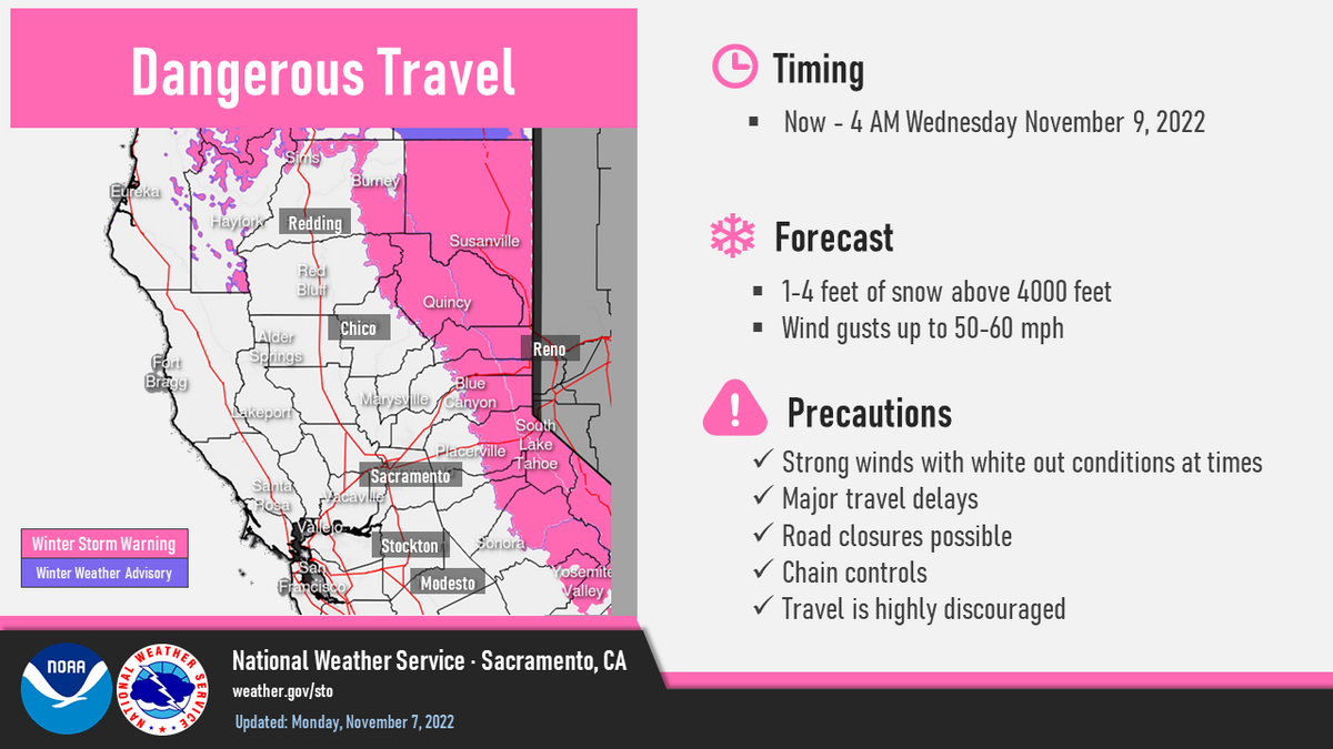 Dangerous travel map.