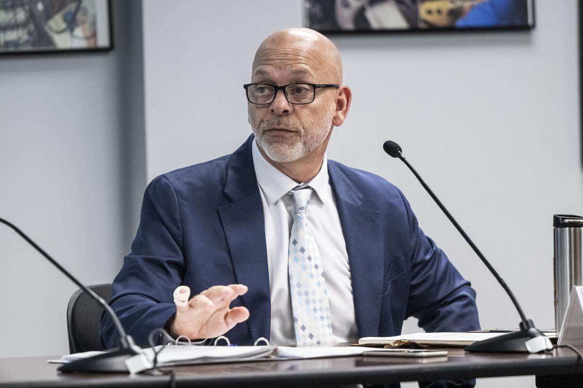 Steven Yarbrough, chair of the State 911 Advisory board, speaks at a Cal OES board meeting on Wednesday in Sacramento.