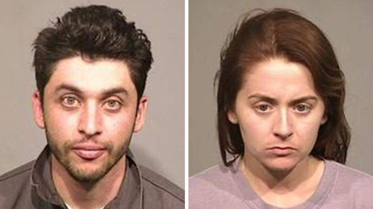 Rudolf Giancola, 28, left, was on probation for an earlier DUI offense, police said. Right, Mary Stewart was also booked on charges of driving under the influence.