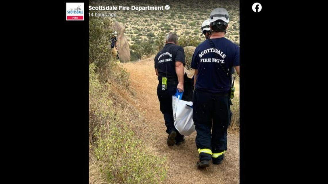 Scottsdale Fire technical rescue teams responded to a call that a dog needed help Sept. 21 on the Tom’s Thumb Trailhead, according to a news release. 