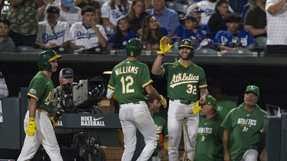 Langeliers hits 20th home run, Ginn shines as A’s beat Dodgers in series finale