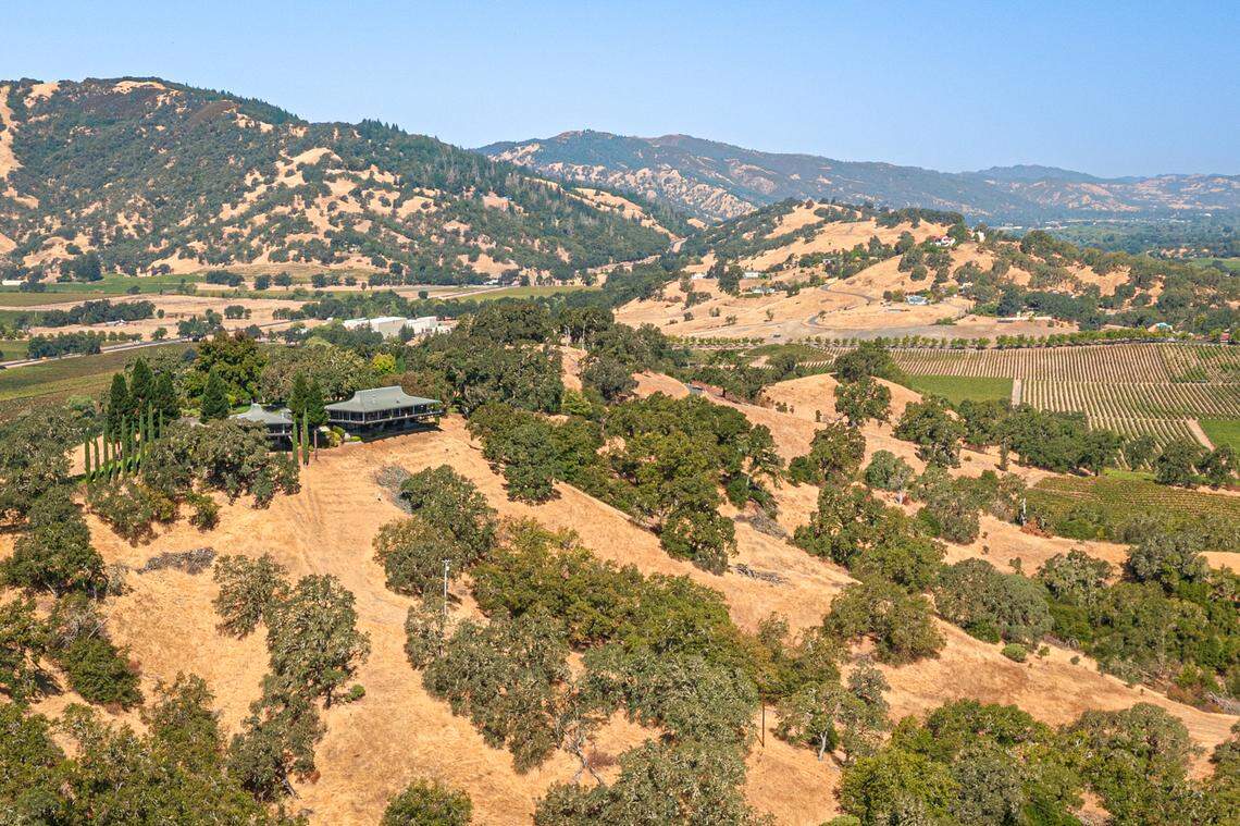 The marvel of architectural and engineering sits on 100 acres of mountains and vineyards in Mendocino County.