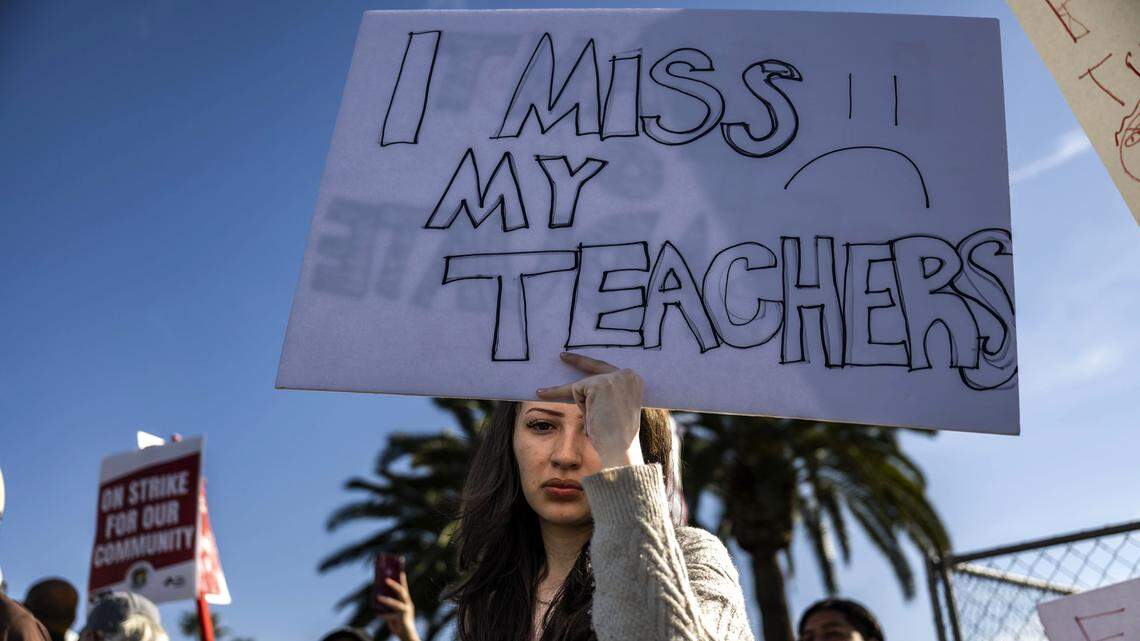 Natomas High students stage walkout in solidarity with striking teachers