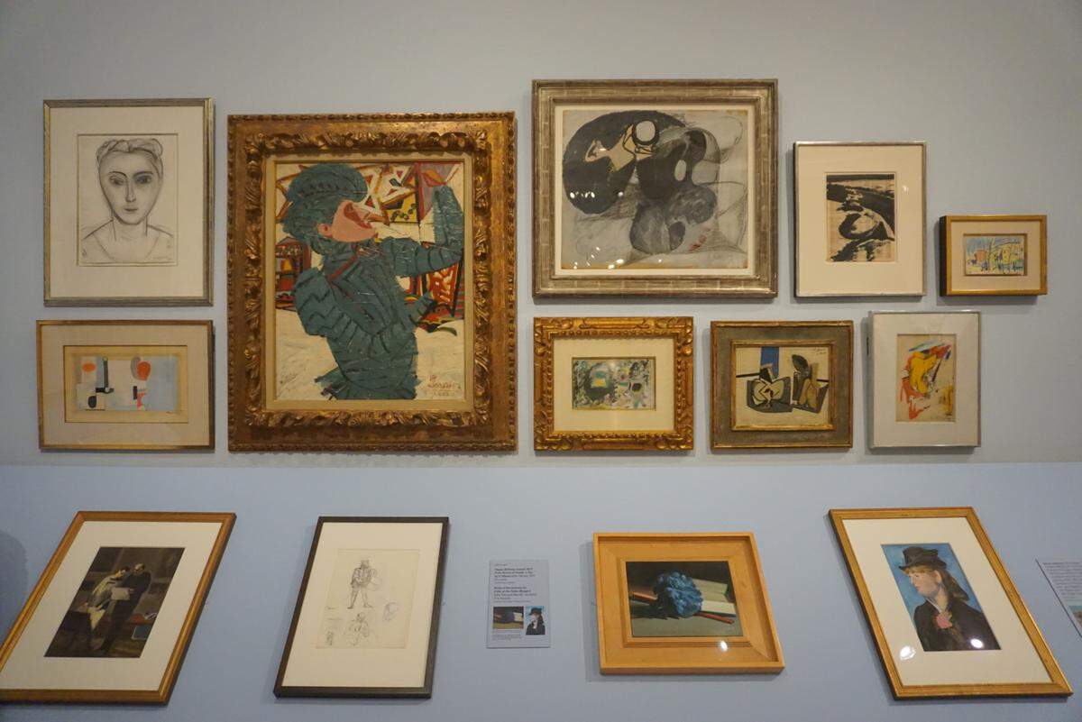 Art from Wayne Thiebaud’s personal collection (top) and the painter’s attempt to copy famous artwork (bottom).