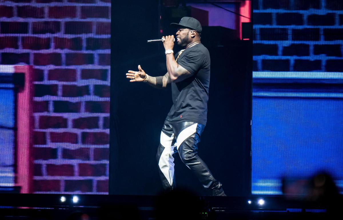 Curtis “50 Cent” Jackson performs “Hate It or Love It” on his The Final Lap Tour, featuring Busta Rhymes and Jeremih, at Golden 1 Center on Monday, Sept. 4, 2023, in Sacramento.
