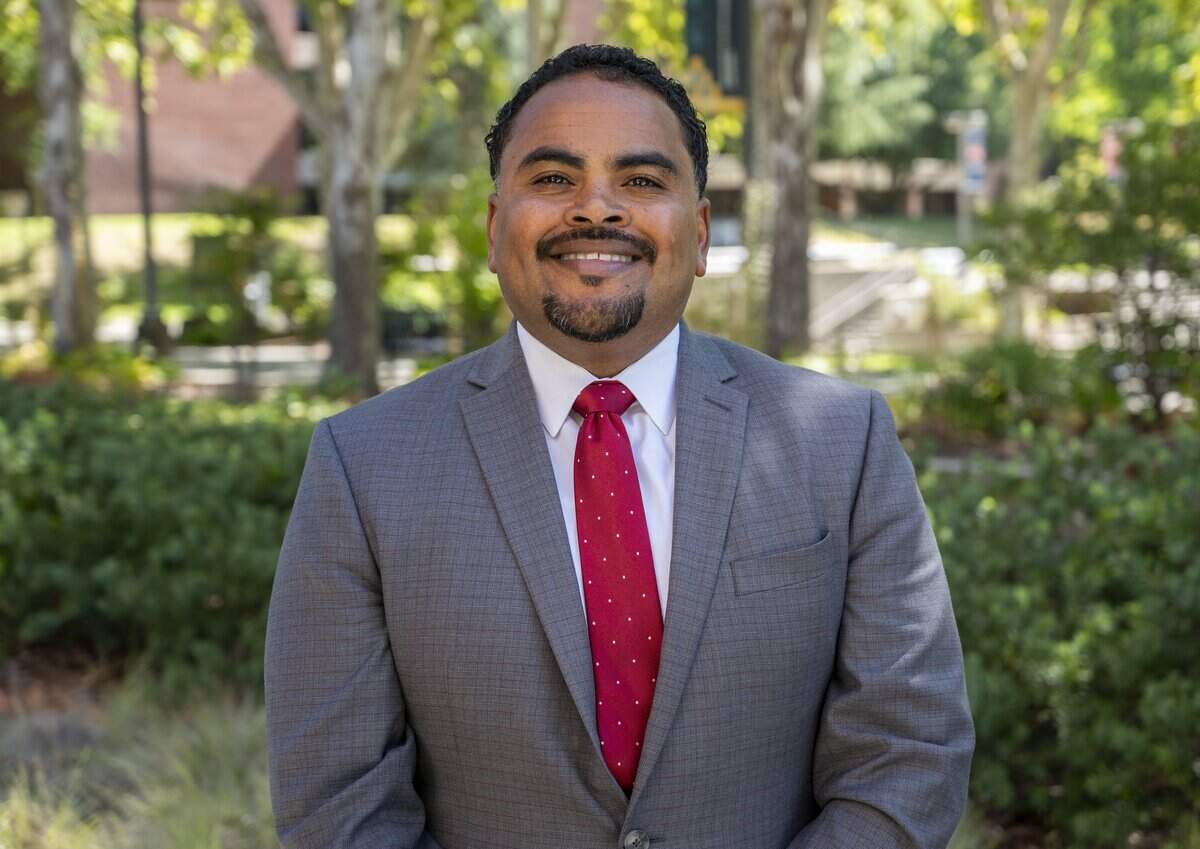 Dr. Torence Powell, the new chancellor of Los Rios Community College District, poses for a portrait at Cosumnes River College in Sacramento on June 30.
